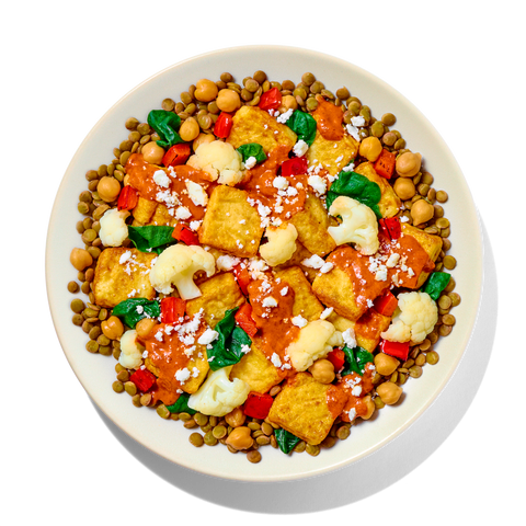 Harissa Tofu with Lentils