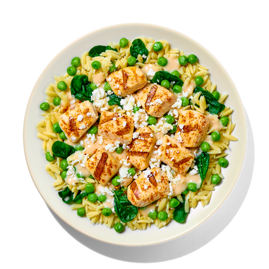 Garlic Spinach Chicken with Orzo