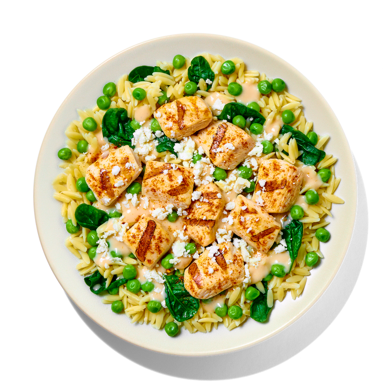 Garlic Spinach Chicken with Orzo