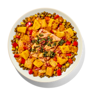 Chimichurri Salmon with Lentils