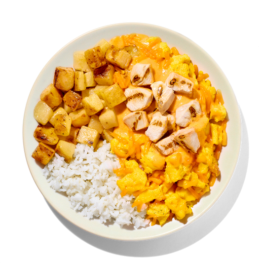 Chipotle Cheddar Eggs with Chicken