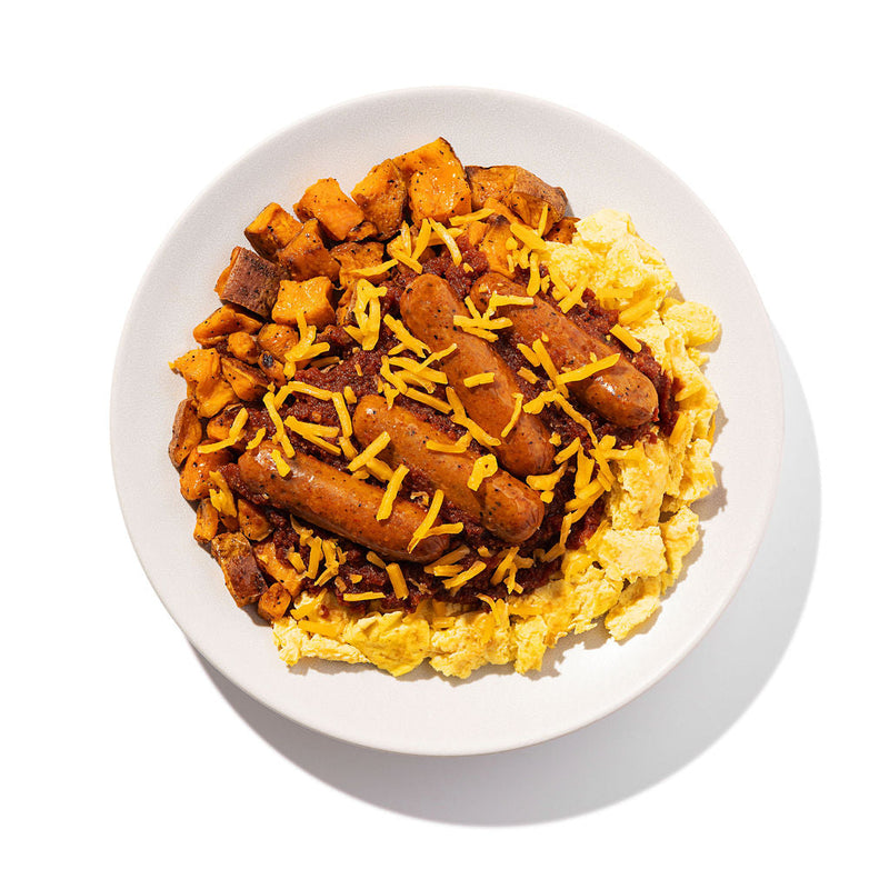 Chipotle Eggs with Chicken Sausage