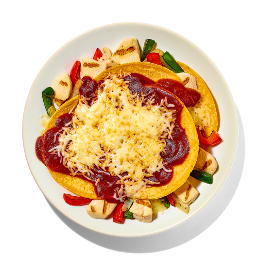 Layered Chicken Enchilada Casserole