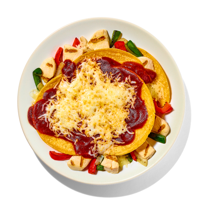 Layered Chicken Enchilada Casserole