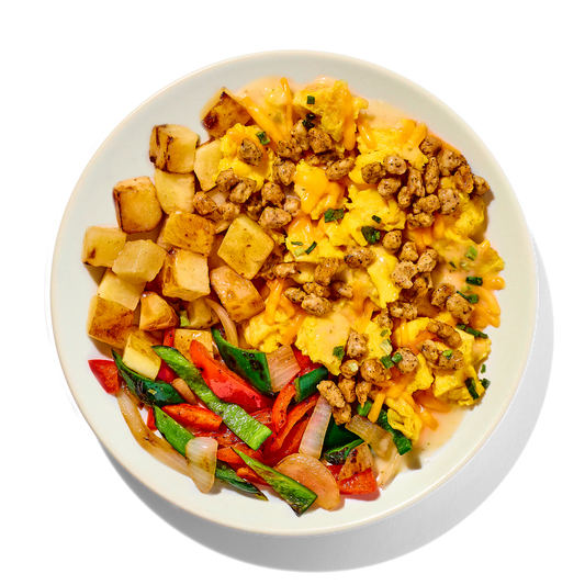 Hatch Chile Eggs with Chicken Sausage