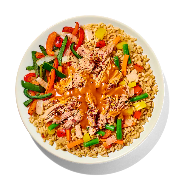 Sweet & Spicy Orange Pulled Pork over Rice: Main product image