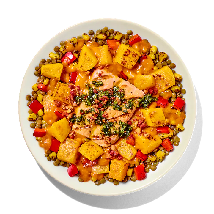 Chimichurri Salmon with Lentils - Master