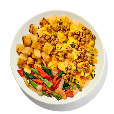 Hatch Chile Eggs with Chicken Sausage: Main product image