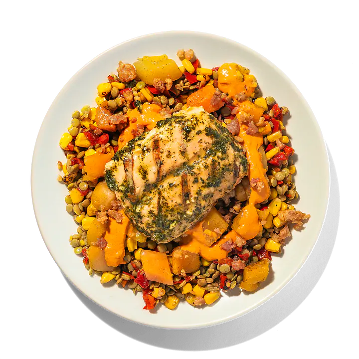Chimichurri Salmon with Lentils - Master